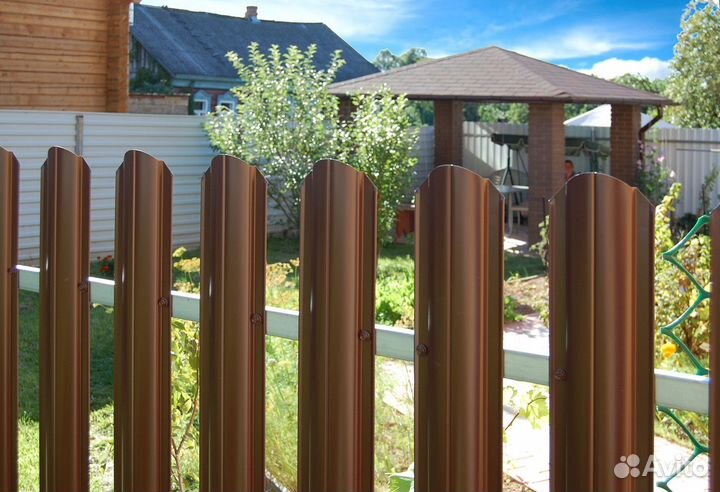 Штакетник М-образный В с прямым резом 0,45 Print Premium Cherry Wood, 1.00 м