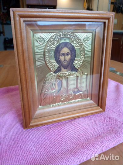 Икона Господь Вседержитель в Окладе 17*15*3,5