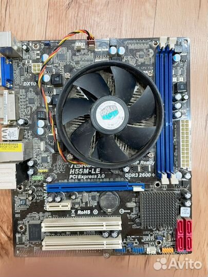 Материнская плата asrock h55m le + i3 530