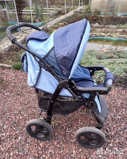 Коляска трансформер bogus синяя