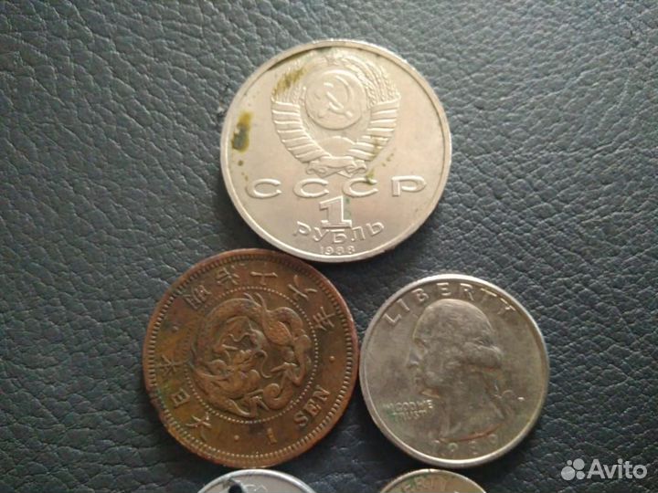 Монеты набор 7 шт. Sen, liberty, peening, talto, к