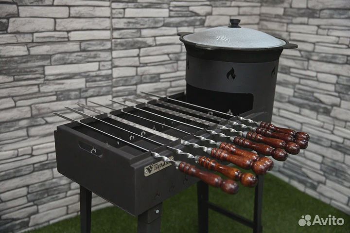 Мангал с печью под казан