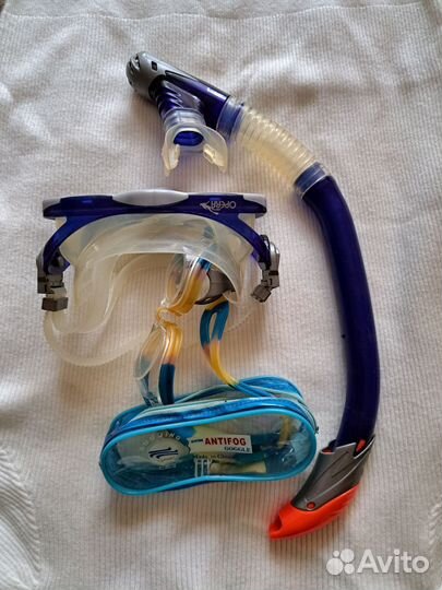 Маска для подводного плавания с трубкой