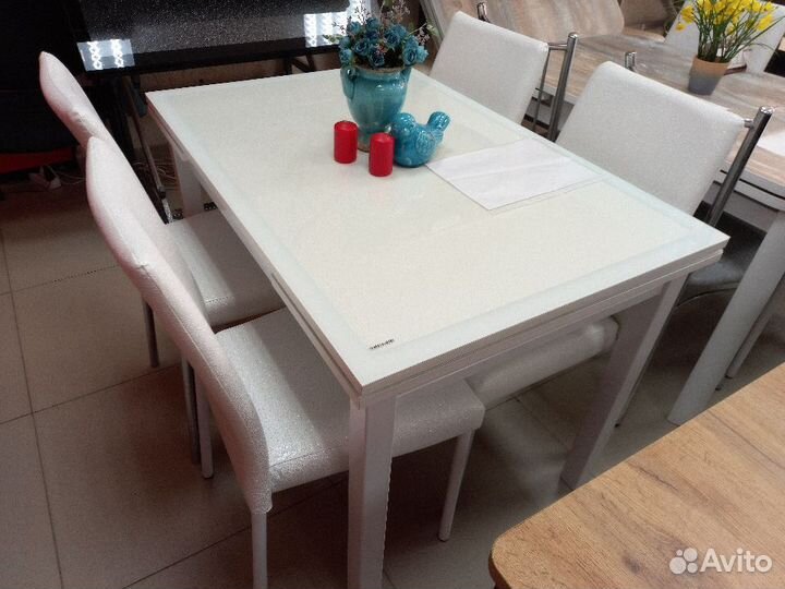 Стол обеденный Аполлон стекло 0,9 м