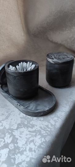 Набор для ванной комнаты (Чёрный мрамор)