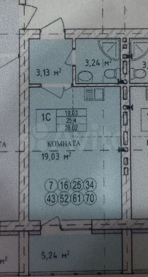 Квартира-студия, 25 м², 9/9 эт.