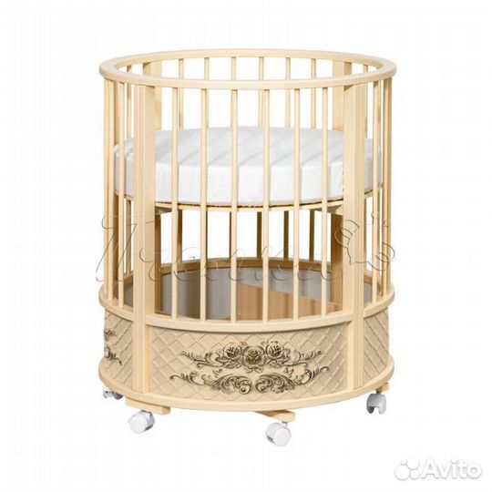 Детская кроватка круглая овальная