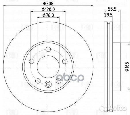 Диск торм. перед. VW Transporter V (03) /VI (15)