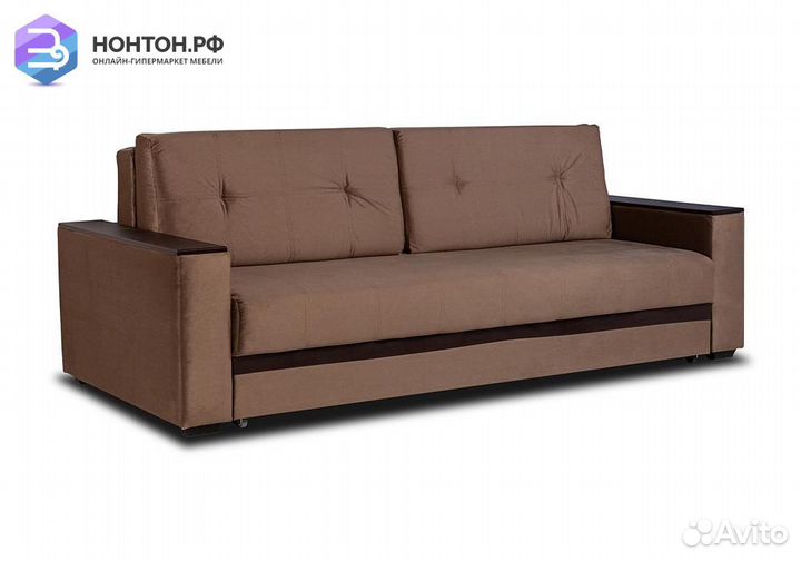 Диван еврокнижка Мадрид Lux коричневый
