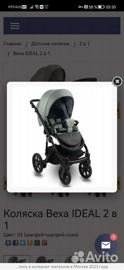 Коляска 2 в 1 bexa ideal