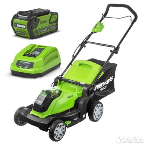 Газонокосилка greenworks G40LM41K4, 40v, 41 см