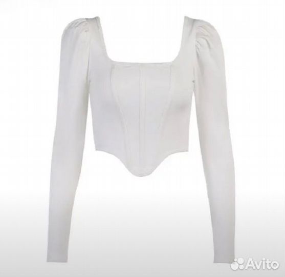 Топ с длинным рукавом белый