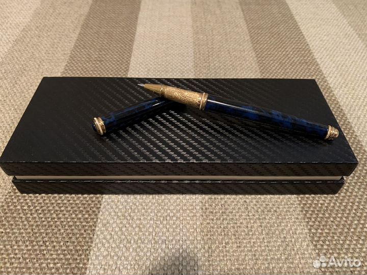 Красивая шариковая ручка латунь/перламутр