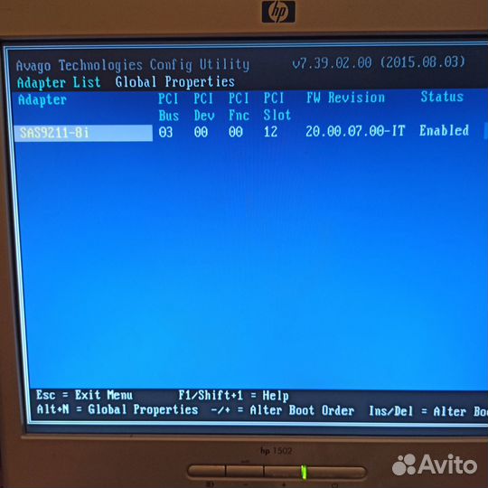 SAS raid контроллер LSI megaraid SAS 9240-8i HBA