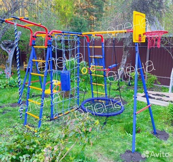 Детский спортивный игровой комплекс с качелями