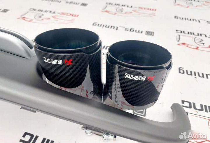 Диффузор S7 Audi A7 S-line 10-14 + Akrapovic black