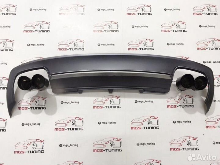 Диффузор + Black Akrapovic Audi A4 B8 под S-Line