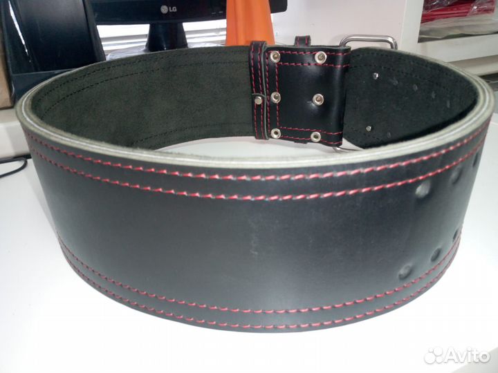 Пояс для пауэрлифтинга 3-слойный черный С пряжкой