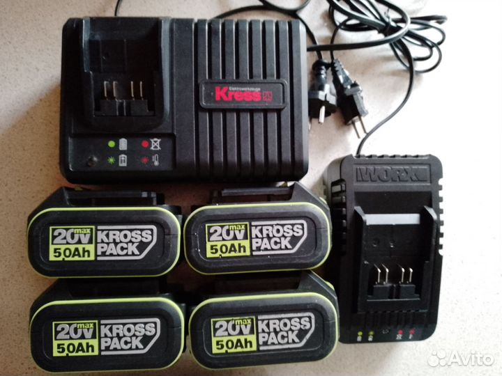 Акб и зарядки Worx Kress