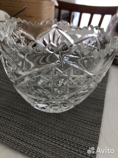 Салатник и ваза хрусталь,салатник стекло