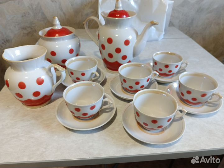 Чайные пары СССР б/у, кофейный сервиз новый