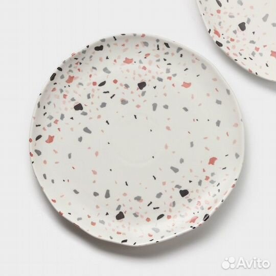 Тарелки Magistro Terazzo, d27 см, набор 2 шт, фарфор, белые