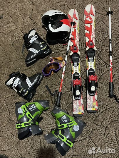 Горные лыжи и ботинки детские комплект