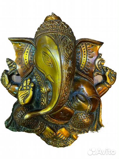 Настенное панно Ганеша, бронза 22х20 см