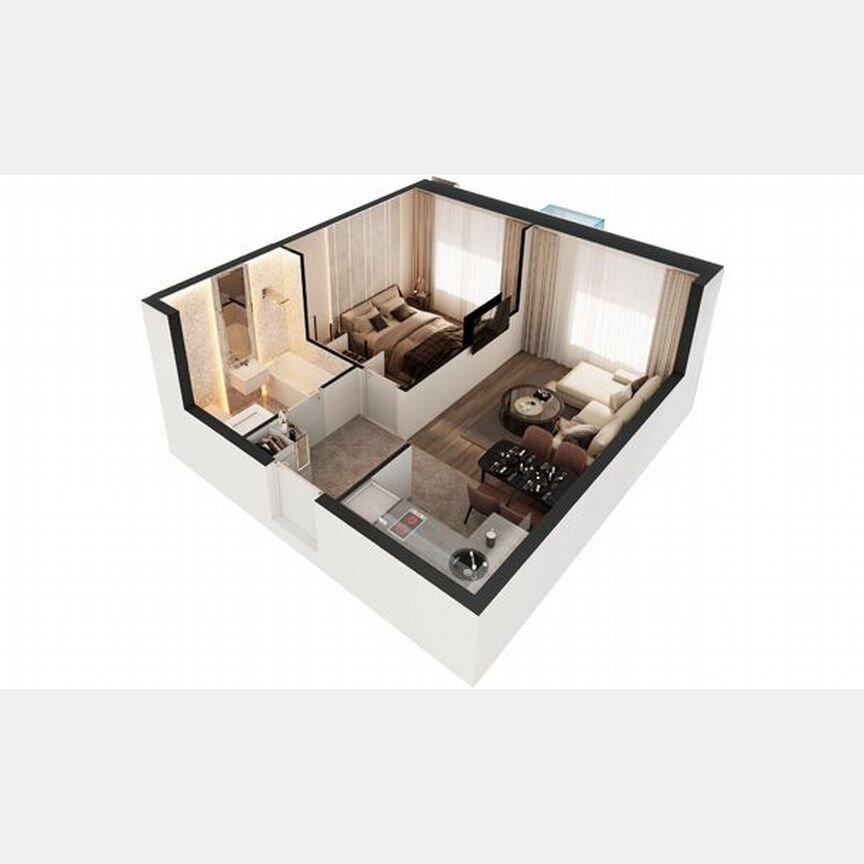 1-к. апартаменты, 39,2 м², 29/30 эт.