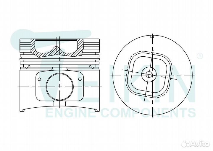 Поршень двигателя teikin 39607A STD (6шт/упак)