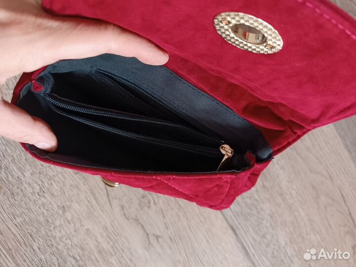 Сумка на пояс бархатная