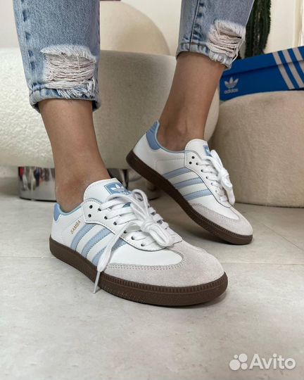 Кроссовки Adidas Samba OG 'White Halo Blue Gum'