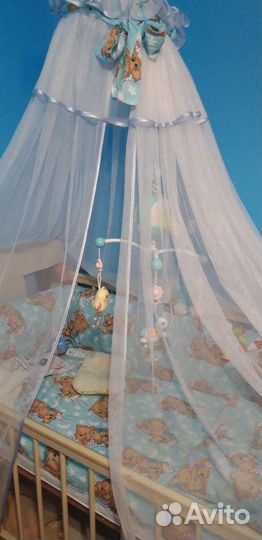 Бортики и балдахин на детскую кроватку