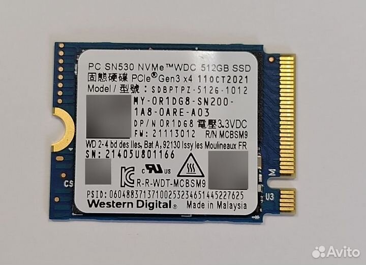 WD 512Gb SSD m.2 nvme (2230)