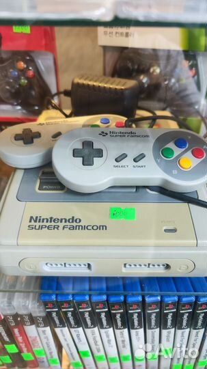 Super famicom 2 джойстика, кабель и блок питания