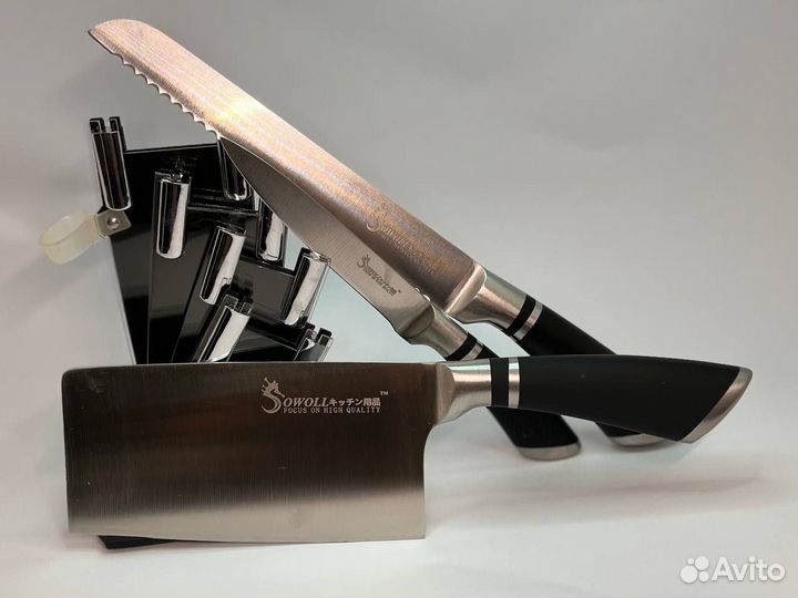 Набор кухонных ножей с подставкой