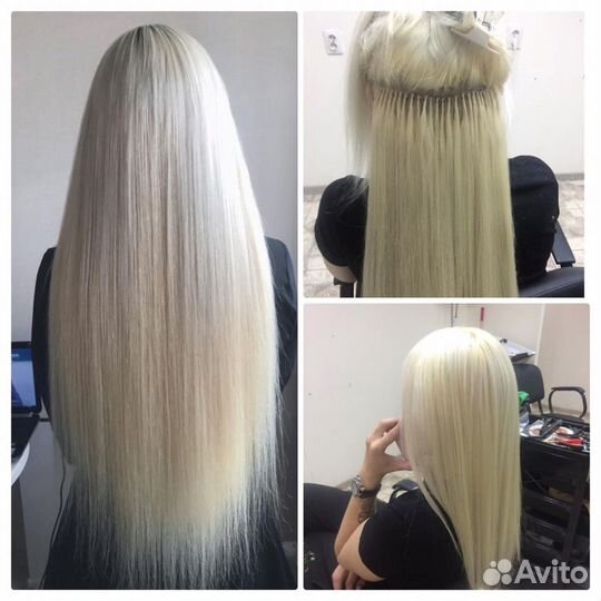 Наращивание волос 140 капсул 40см с работой