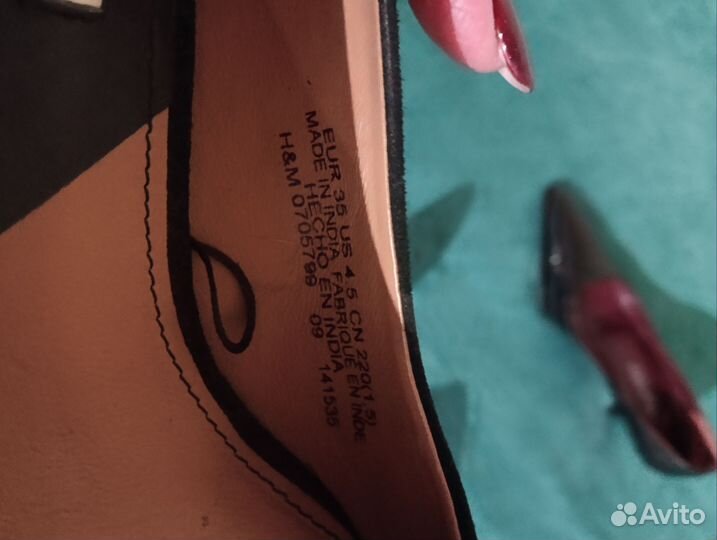 Туфли чёрные замшевые 35р HM