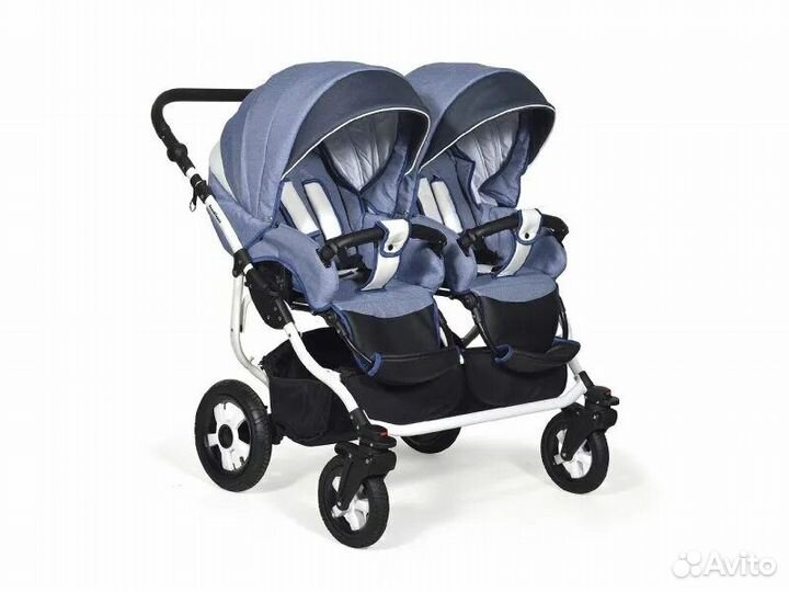 Коляска 2 в 1 индиго дуо для двойни