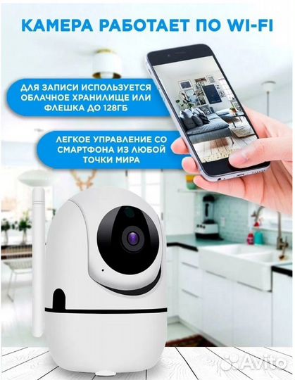 Беспроводная IP Wi-Fi камера поворотная видеоняня