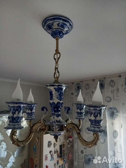 Люстра Гжель 4х-рожковая