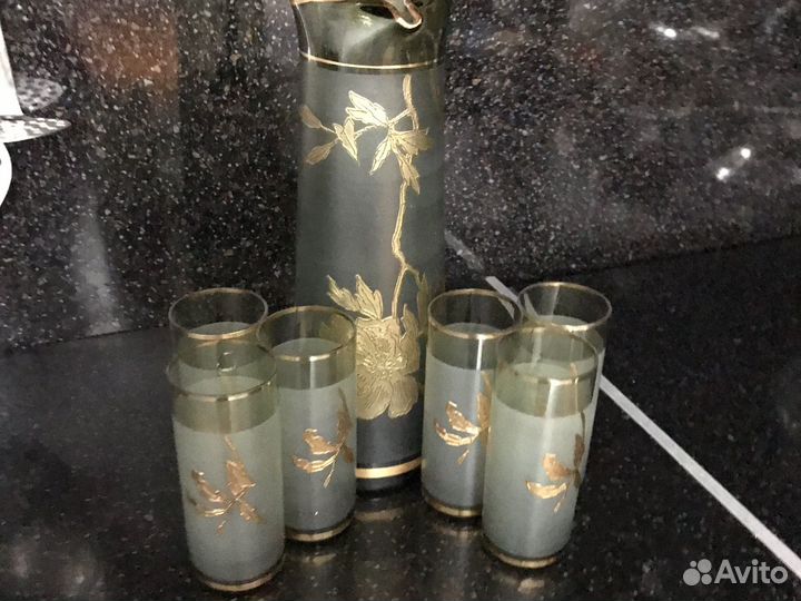 Графин со стаканами богемия