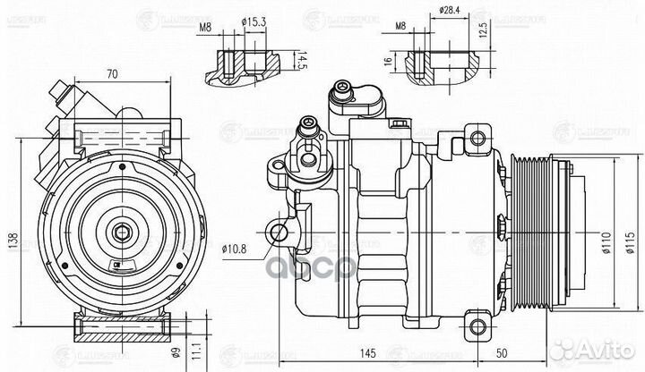 Компрессор кондиционера BMW F07/F10/F01/X5(E70)