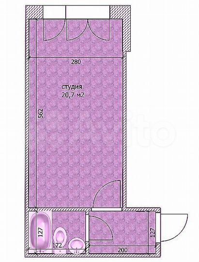 Квартира-студия, 20,7 м², 2/17 эт.