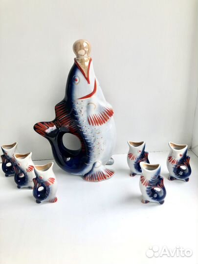Фарфоровые статуэтки рыбки СССР