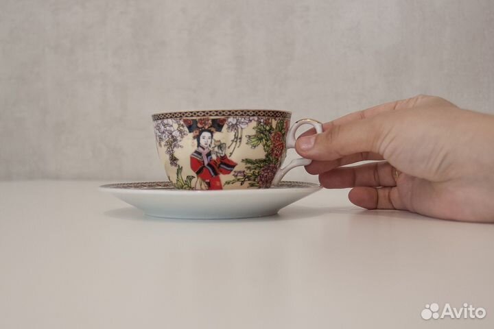 Чайный набор чашка и блюдце