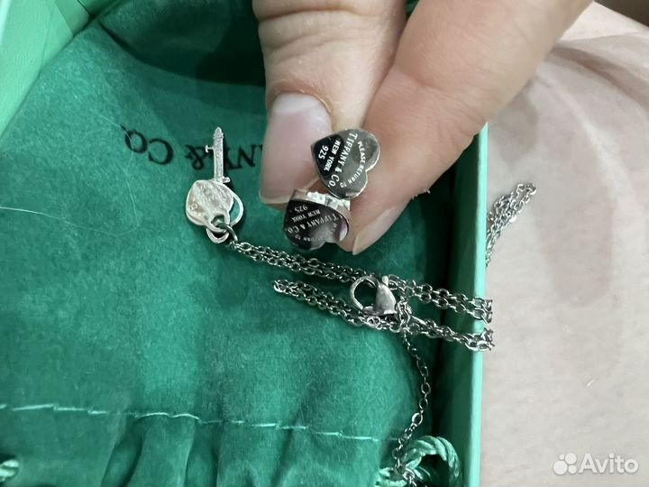 Набор кулон с цепочкой и серьги tiffany