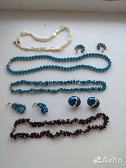 Бусы малахит, бирюза
