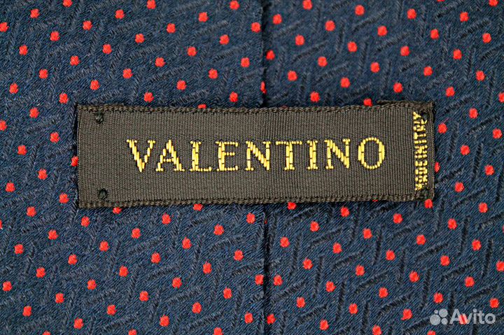 Valentino Галстук Оригинал, Тёмно-синий в горошек