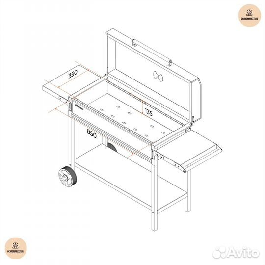 Мангал, гриль, ман305, решетка барбекю, гратар